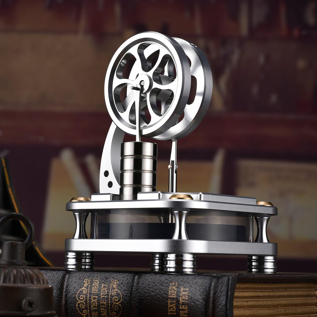 Motore Stirling a bassa temperatura in acciaio legato D16-C per ricerca e hobby - regalo ideale per gli appassionati di scienza