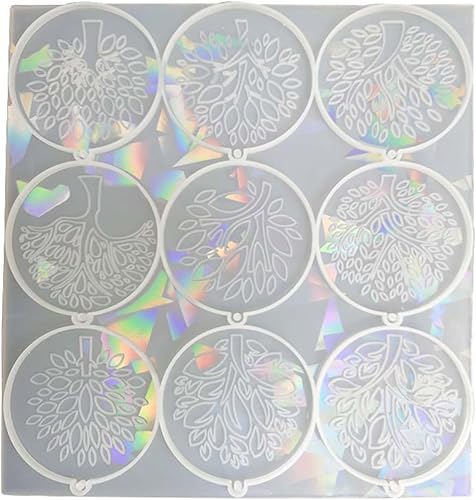 LIANXUE Molde de silicona con patrón de árbol de vida, molde de resina holográfica, llavero de bricolaje, adorno de joyería, herramienta colgante,