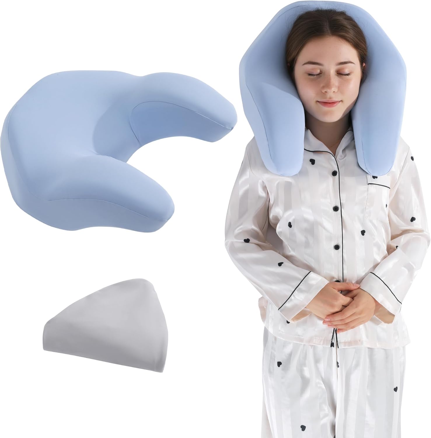 ROYALAY(ロイヤルレイ) 仰向け睡眠トレーニング枕 しわ防止 低反発素材 美枕 首・肩をサポート 仰向け睡眠 肌への負担を軽減