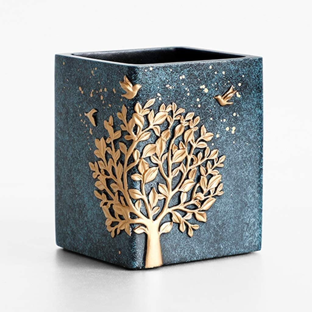 AZHKJKZH Desk Tidy Caddy Pen Holder Environmentally Friendly Resin Beautiful Stationery Modern Daily Used In Office Classroom Family Office Supplies(A)