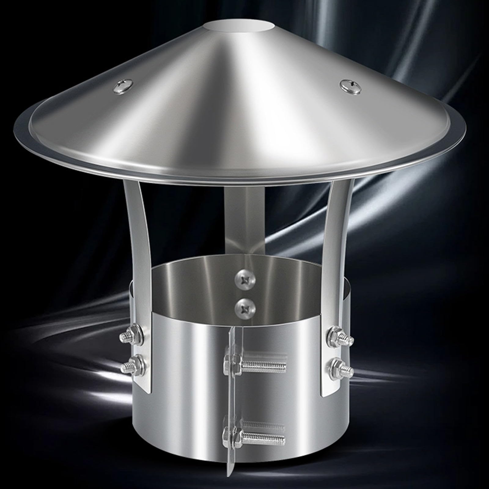Fumaiolo Comignolo Cappello, Cappello Per Camino Conico, CappellO A Cilindro In Acciaio Inox, CappellO Per Camino Per Tubi Da Stufa, Canne Fumarie Antivento Antipioggia(300 mm(11.811 in))