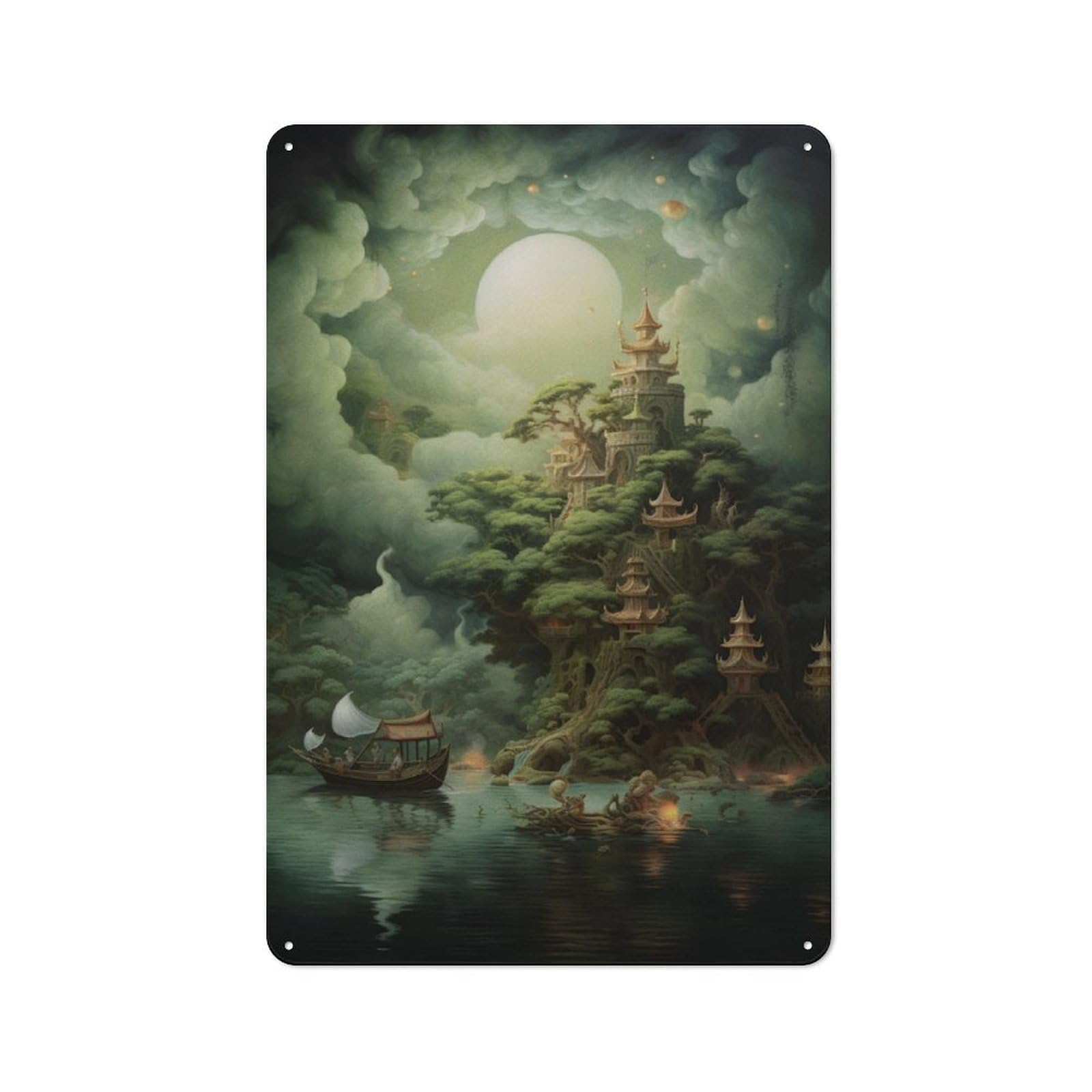 Junmoney Fantasy Landscape 35 For Lounge Or Reading Corner, Rustic Tin Sign 30X20cm, For Home Interiors, Feature Walls And Decorative Displays
