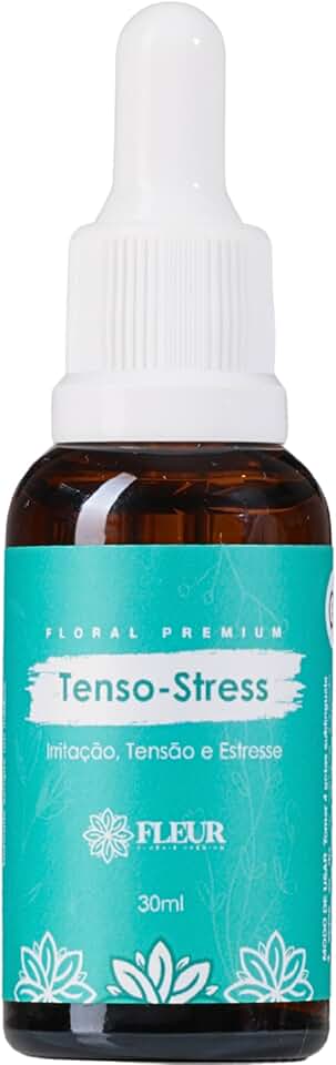 Fleur, Tenso-stress, Floral de Bach premium, para irritação, tensão e estresse, Conta-gotas, Fórmula natural, Terapia alternativa, 30ml