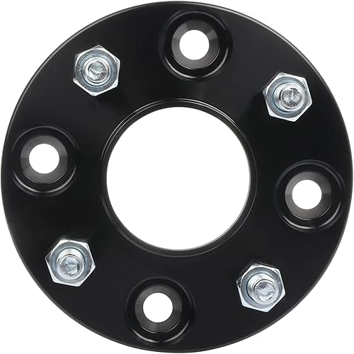 Miniatura 6 de ECCPP 2 espaciadores de rueda centrados de 0.591 in de 4 x 4.5 4 x 114.3 4 lengüetas con pernos de 12 x 1.25 de 2.602 in, color negro, compatible