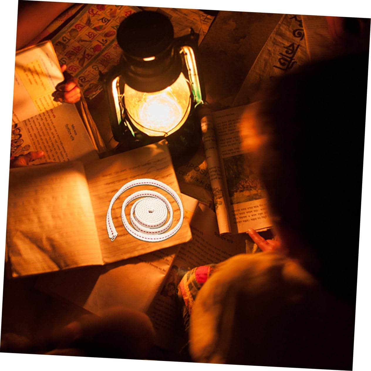 Kerosene Lamp Wick Cotton Knitted Flat Wick for Oil Lanterns Household Use Multi-Purpose Lighting Accessory