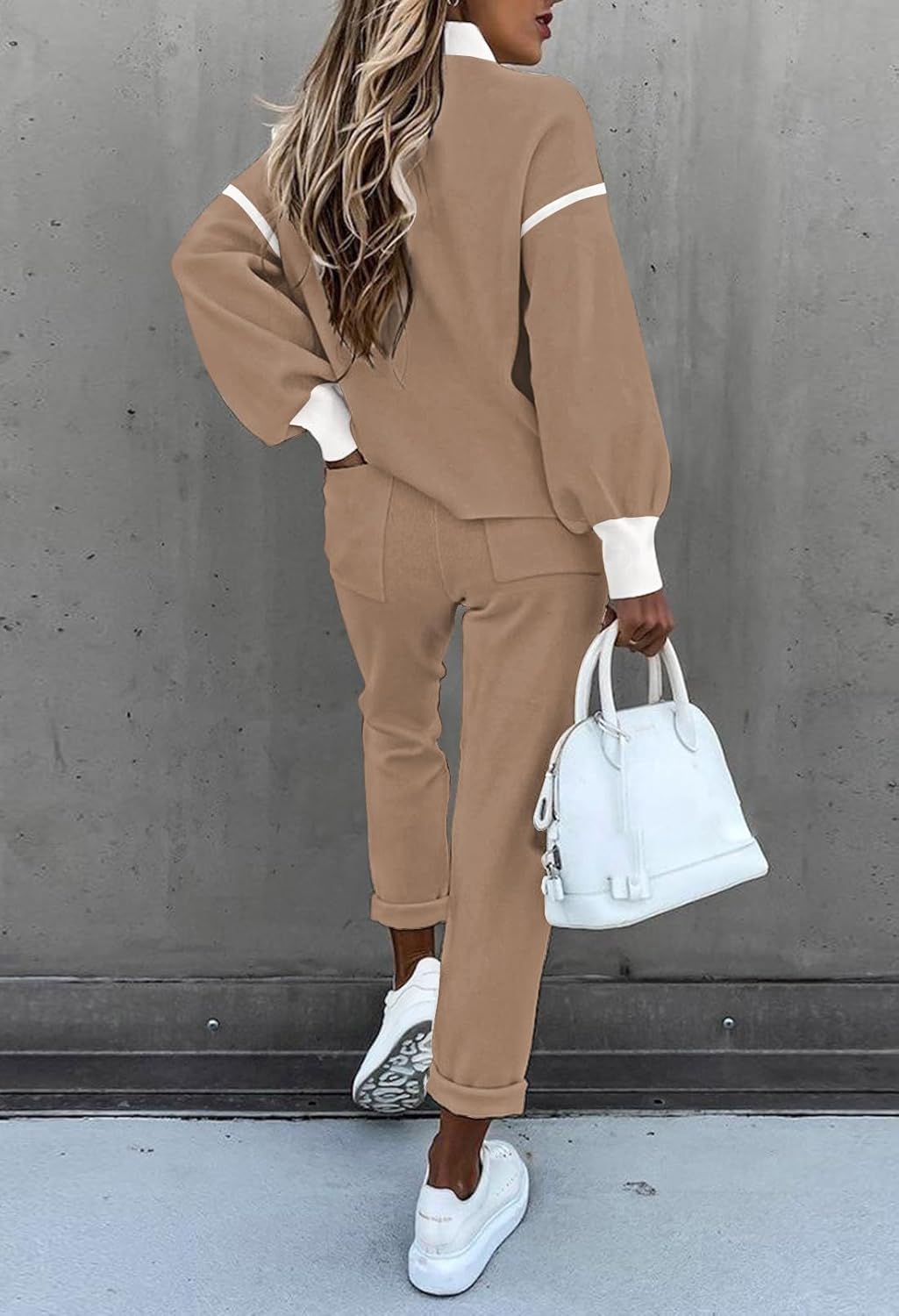 Fixmatti Women's 2 Piece Outfits Long Sleeve Pullover Sweatshirt Jogger Pants Sweatsuit