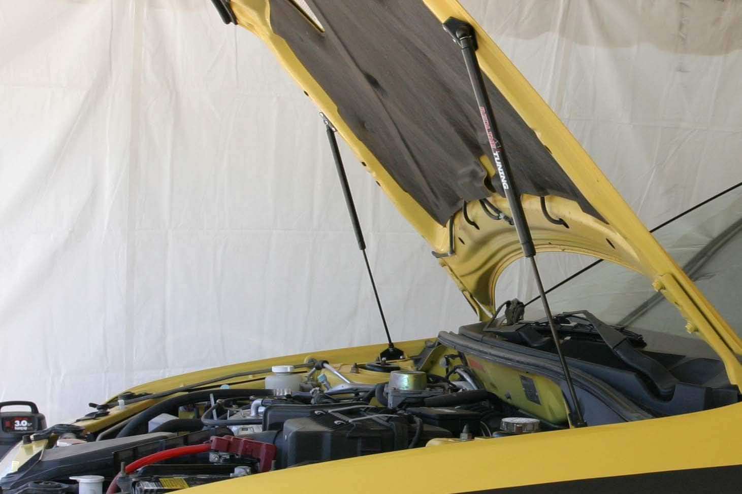 Redline Tuning 21-30004-02 Hood QuickLIFT-Plus System Compatible with Mitsubishi Lancer 2002-2007 (All Black Components)