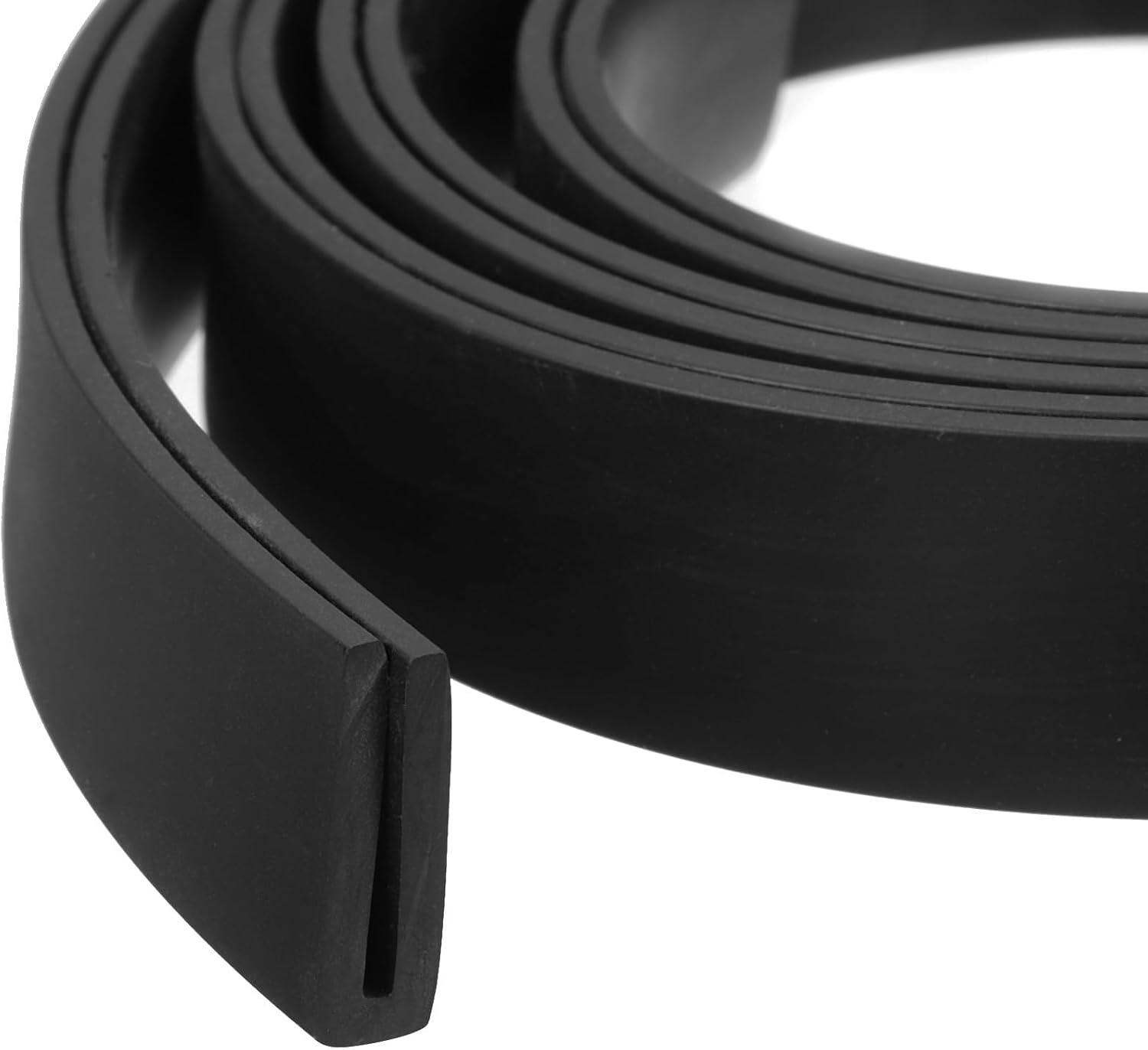 uxcell U Channel Edge Trim, 16.4ft Length Rubber Guard Seal Strip Edge Protector Flat Type Fit for 2mm Edge, (15/64" W x 25/32" H) Black