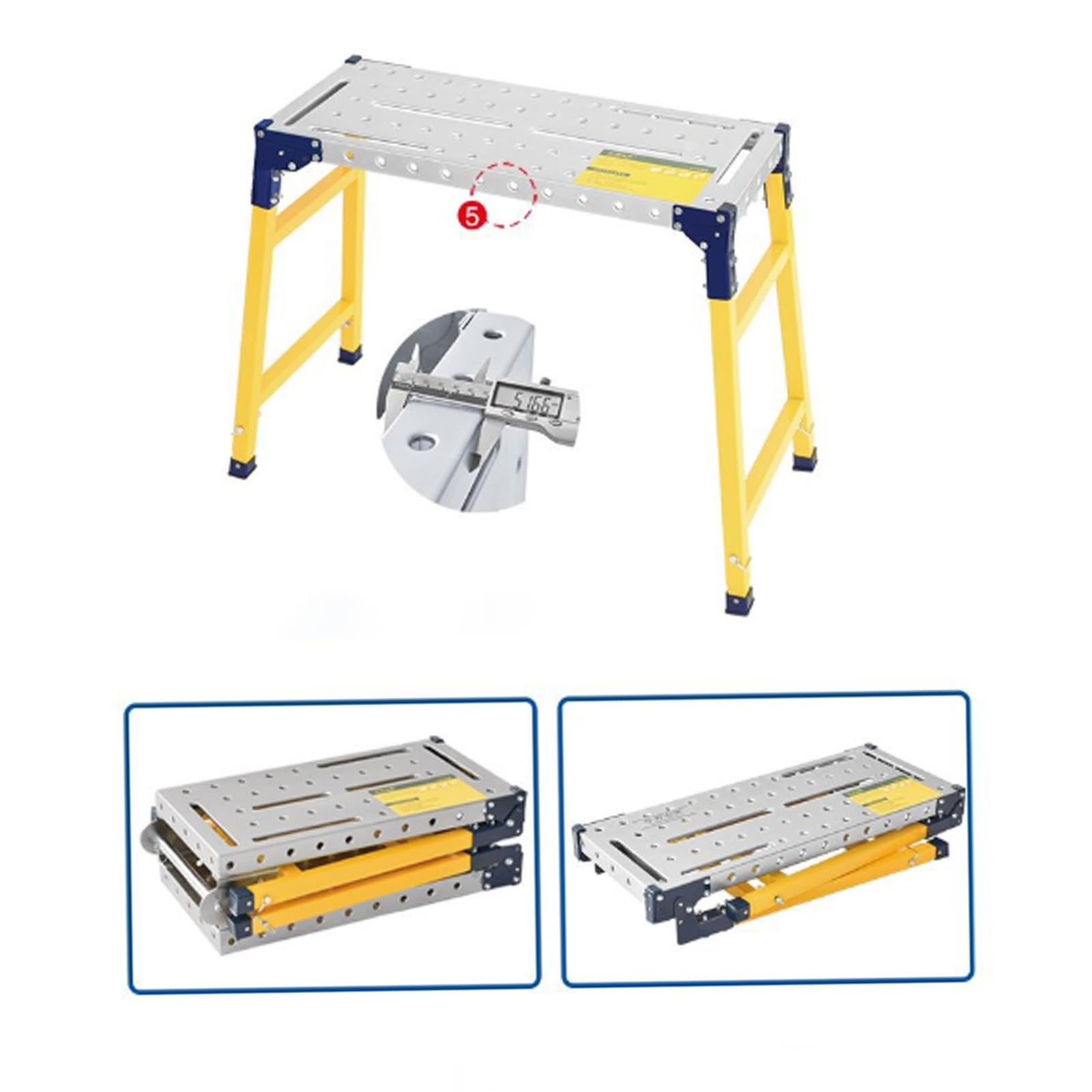 Piattaforma di lavoro pieghevole portatile con superficie antiscivolo per la pulizia del soffitto, verniciatura e lavaggio auto