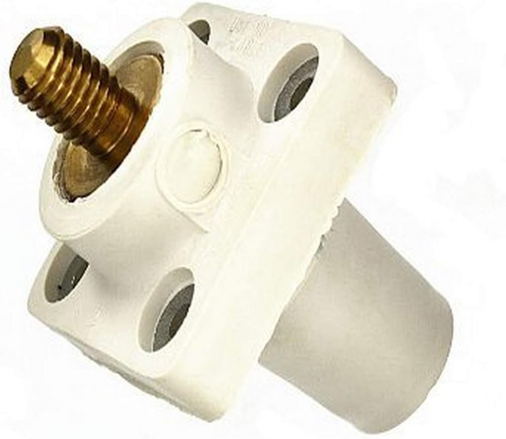 Leviton 16R24-UG 16-Series Taper Nose, Female, Panel Receptacle, 90°, Threaded Stud, Cam-Type Connector, Green