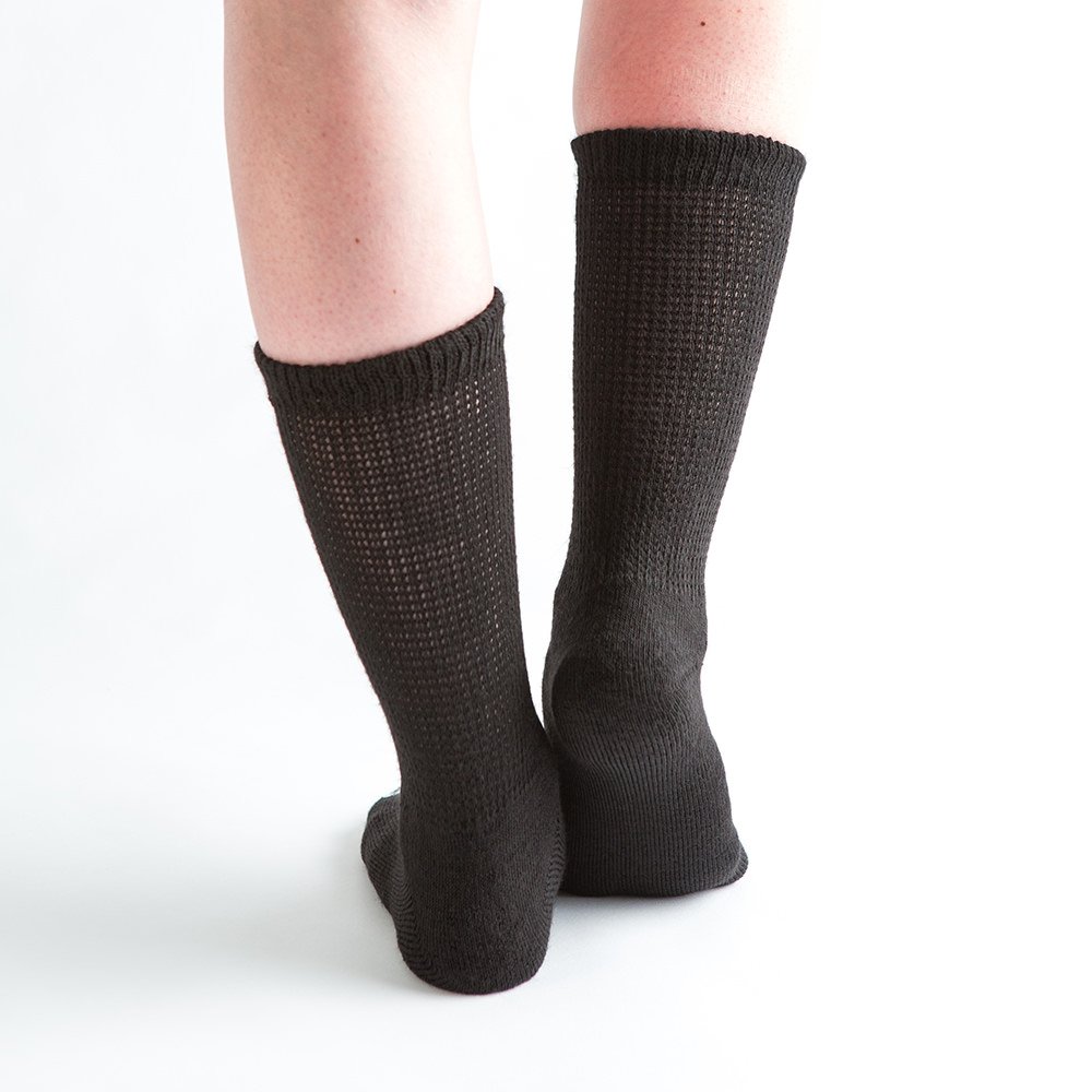 Doc Ortho – Ultra suave Loose Fit diabéticos Calcetines, 3 pares, negro, 10-13