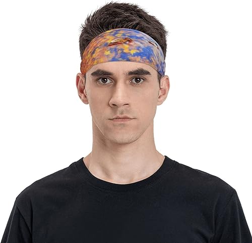 Ducks Autumn Leaves Sports Headband Stretchable Sweat Band Gym Accessories Non-Slip Workout Headbands for Women & Men