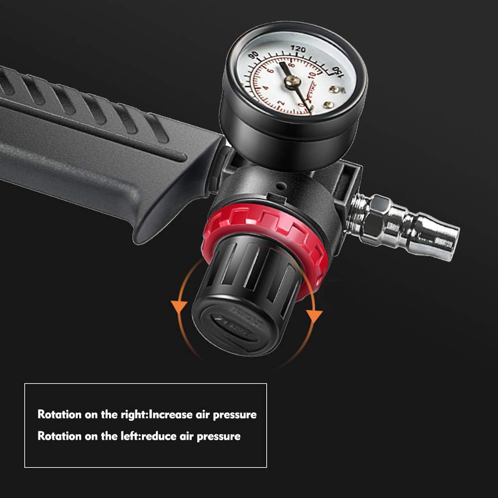 Shkalacar Glass Glue Gun, Adjustable Pneumatic Air Rubber Gun Tool 310ml Hard Glue Sealant Applicator Caulking Gun Tool, Windows Repair Instrument Hard Glue Sealant Applicator Caulking