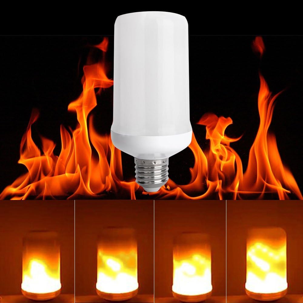 LED Flickering Flame Light Bulb, E26 Base, 3 Lighting Modes, True Fire Color, Waynewon Vivid Flame Effect Light Bulbs for Home, Bars and Christmas Decorations