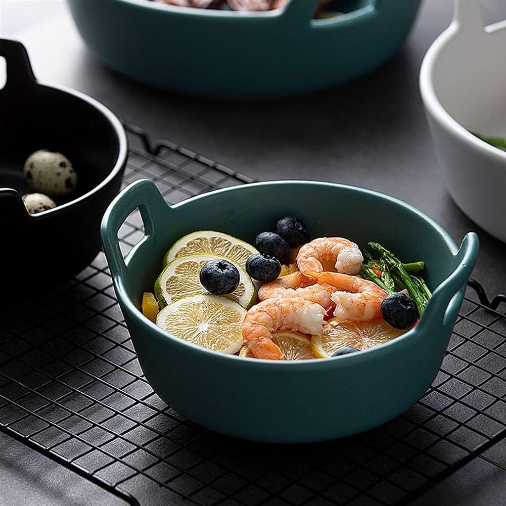 Cute Dish Nonstick Baking Dish Ceramic Baking Dish Ceramic Oven Bakeware Round Baking Dish Grill Dinner Plates Food Serving Dinner Trays Baking Dish Set (1 Large)