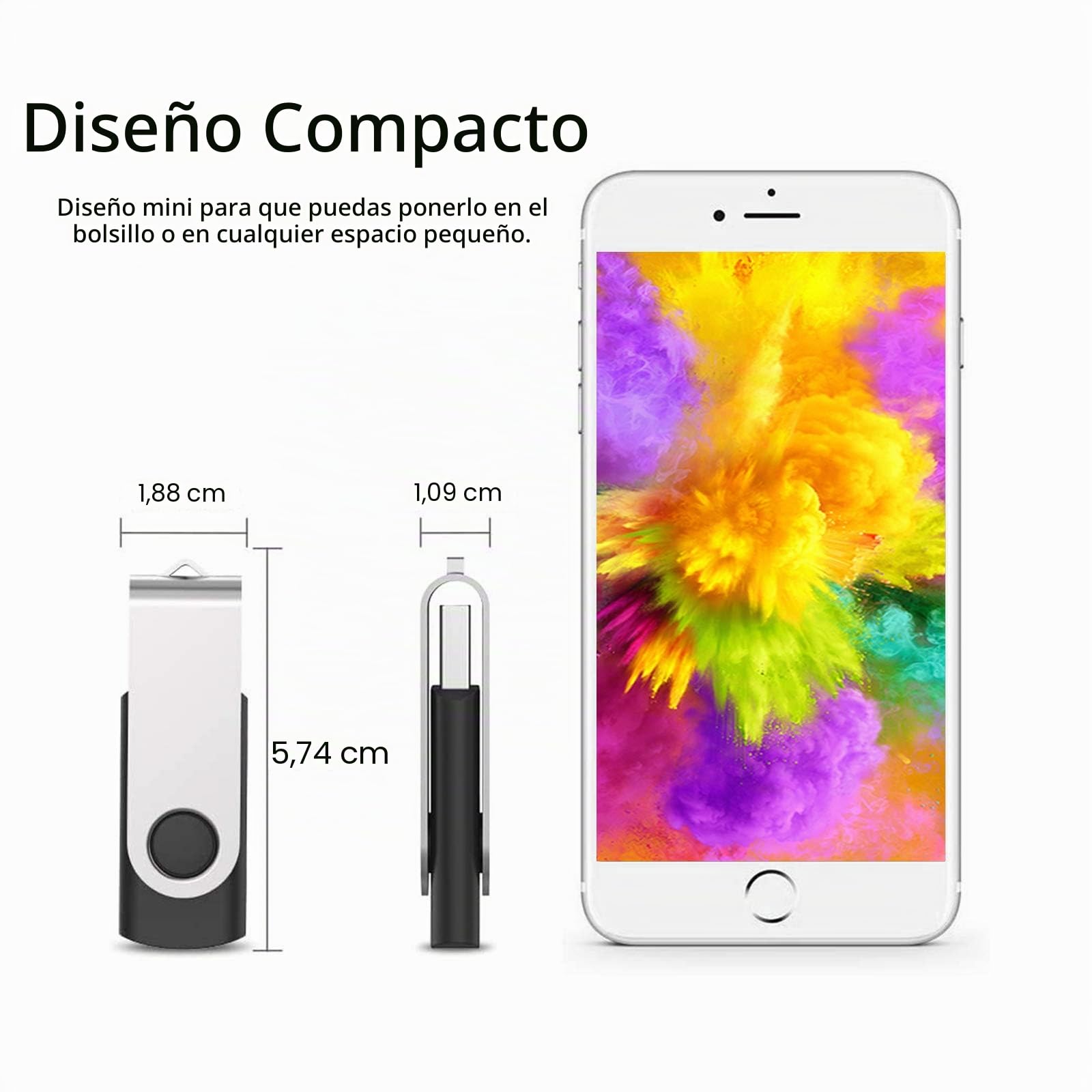 KOOTION Memoria USB, 5 Piezas Pendrives USB 64 GB Ligero Pequeño y Práctico USB Stick Flash USB 2.0 Lote Pendrive 64GB para Ordenador/TV/Coche/Player, ect-(Negro, Blanco, Rojo, Amarillo, Morado)