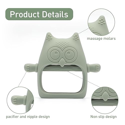 Miniatura 4 de Juguete mordedor de silicona resistente a caídas para bebés de más de 3 meses juguete masticable para necesidades de succión chupete de mano para