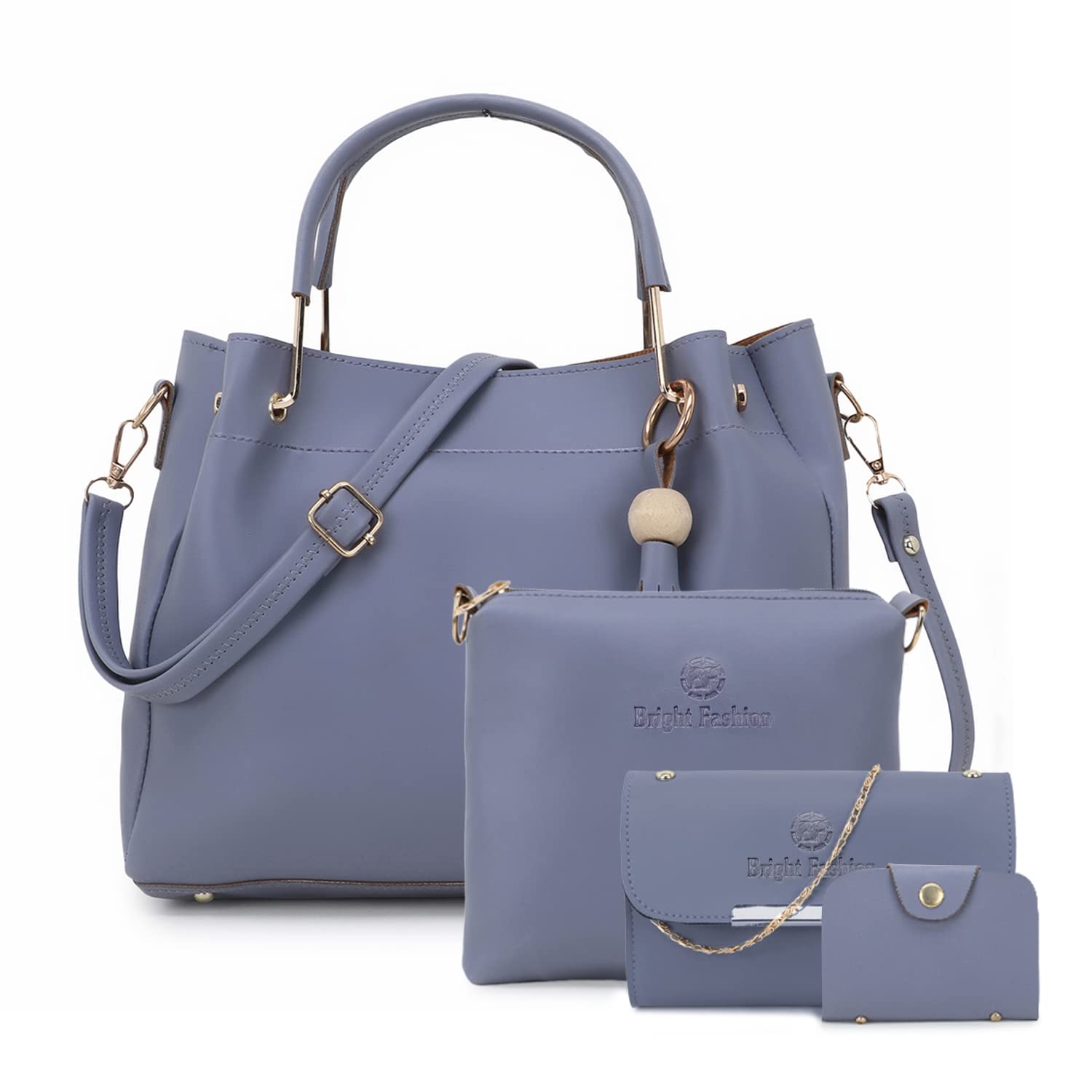 Brightfashion Womens Stylish PU Leather Handbag Combo (Pack of : 4) (Sku Blue) (B09S188C97) Amazon Price History, Amazon Price Tracker