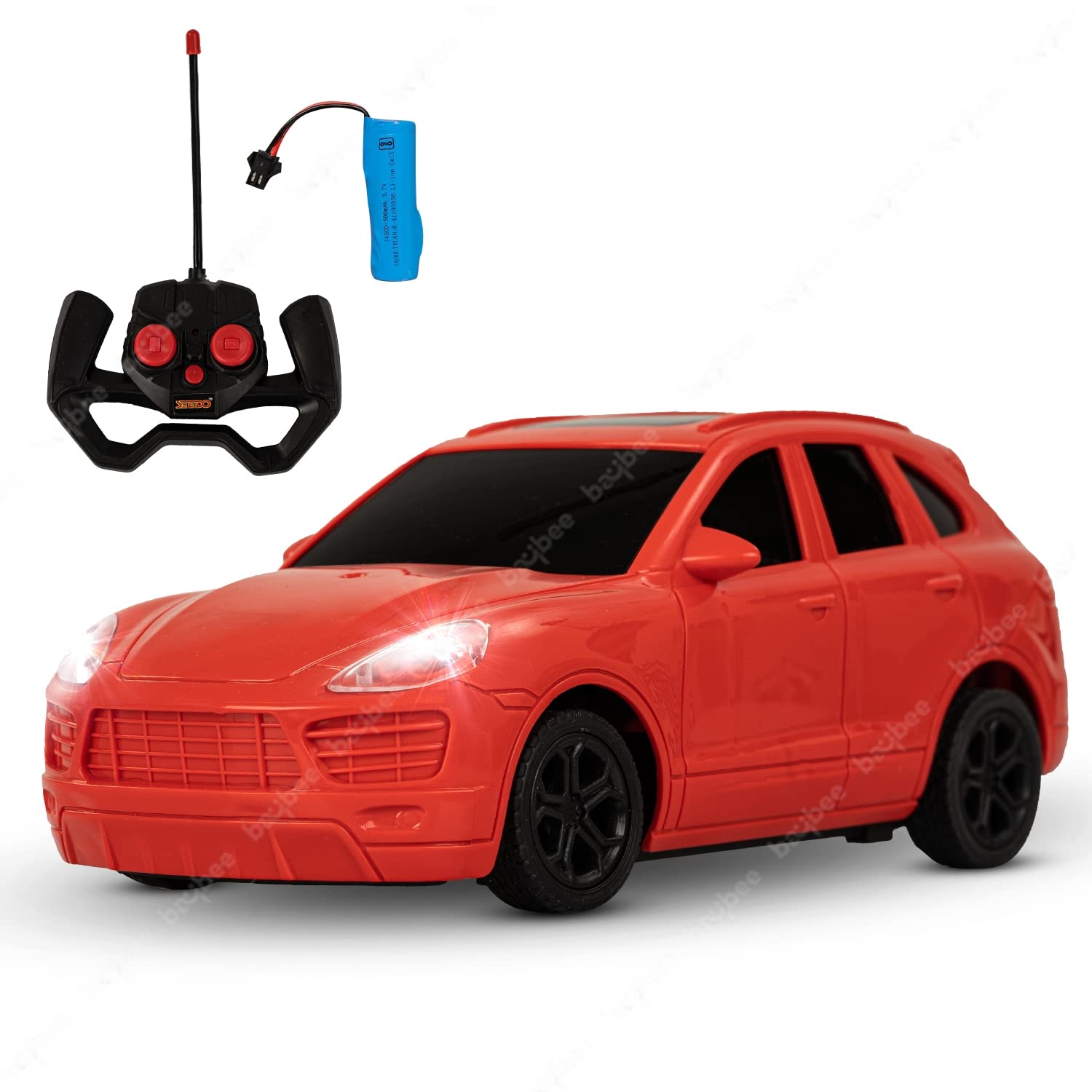 BAYBEE Remote Control Car for Kids Spectre 1:24 Scale Rechargeable, Stunt RC Cars with Full Function, 2.4G Remote | Racing Remote Cars | Remote Control Car Toys for Kids 5+Years Boys Girls (Red)