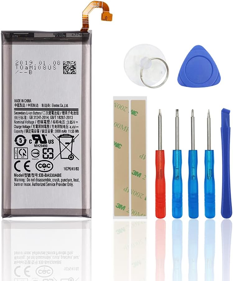 Replacement Battery Compatible with EB-BA530ABE Samsung Galaxy A8 2018 Galaxy A8 2018 TD-LTE SM-A530 with Toolkit