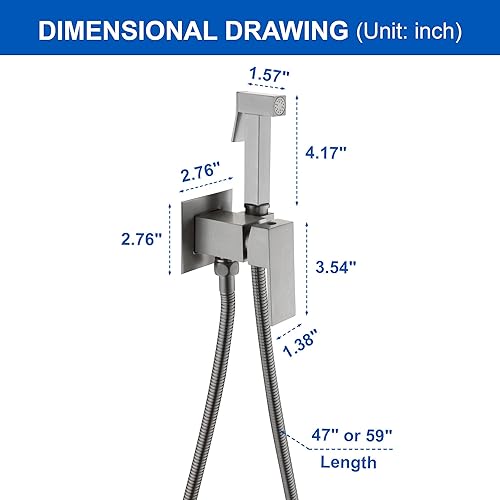 Miniatura 7 de SHAMANDA Pulverizador de bidé de agua caliente para inodoro con válvula de latón caliente y frío, juego de accesorios de bidé de mano de acero