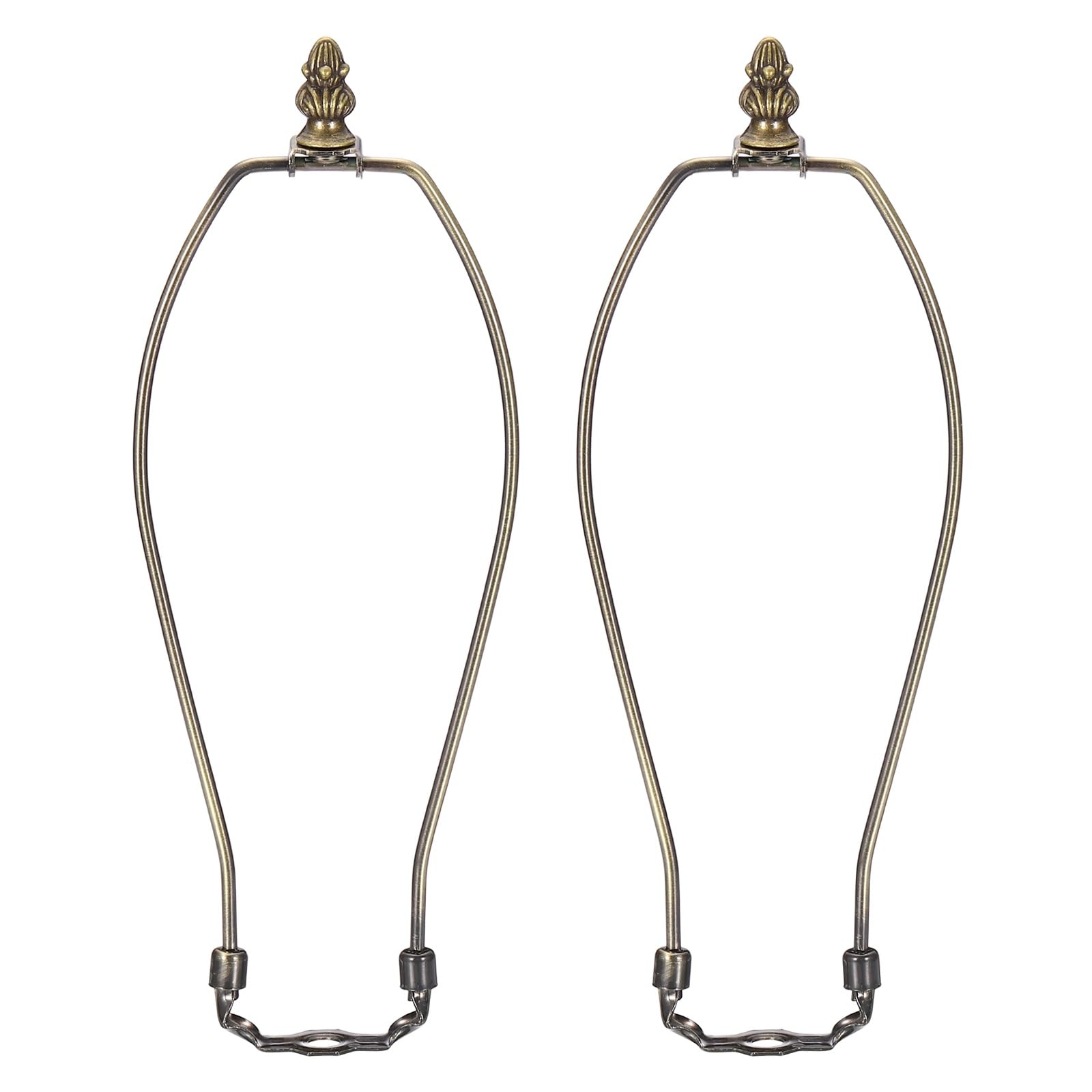 PATIKIL 1 Set 12" Lamp Shade Harp Holder, Heavy Duty Detachable Lampshade Brackets with 1.26" Height Solid Metal Finial Shade Holder for Table and Floor Lamps, Bronze