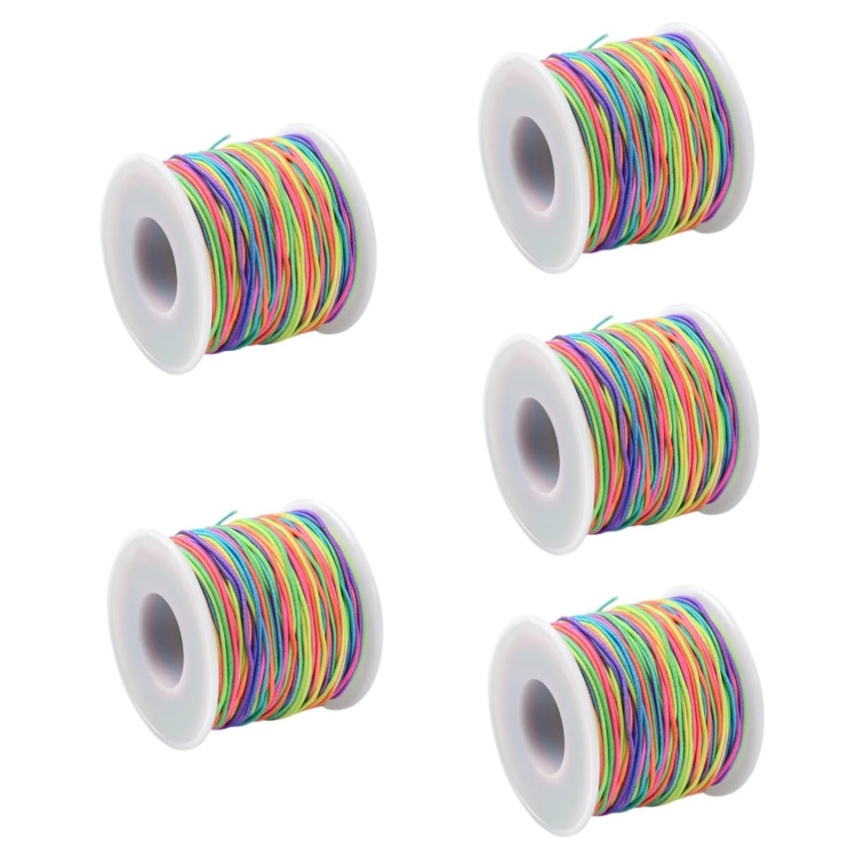 SHINEOFI 5 Rollen Perlenschnur Kabel Armbänder Makramee-Schnur Halskettenschnüre Anschlüsse bastelzeug bastelschnur halsreif Armband Schnur selber Machen elastisches Schmuckband Polyester