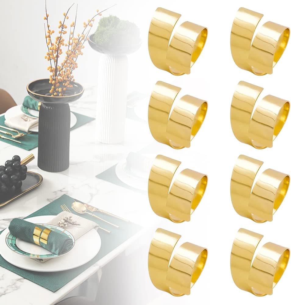 SKAVIJ Handmade Napkin Rings Set of 12 for Everyday New Year Christmas