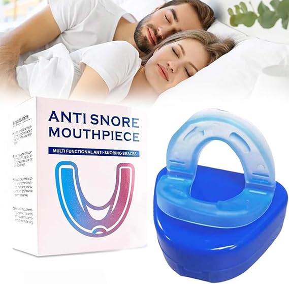 Anti-Snoring Mouthpiece Unisex Universal Size Silicone Material Quiet Safe Effective Anti-Snoring Device Comfortable Sleep Aid Snoring Remedy Easy-to-Use Mouthpiece Teeth Grinding Anti-Snoring Product