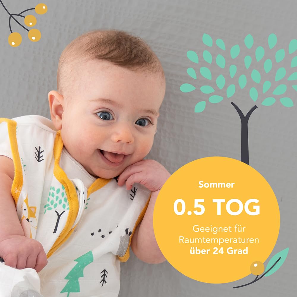 schlummersack Baby Kinder Schlafsack Sommer | dünn, Sommerschlafsack, 0.5 Tog