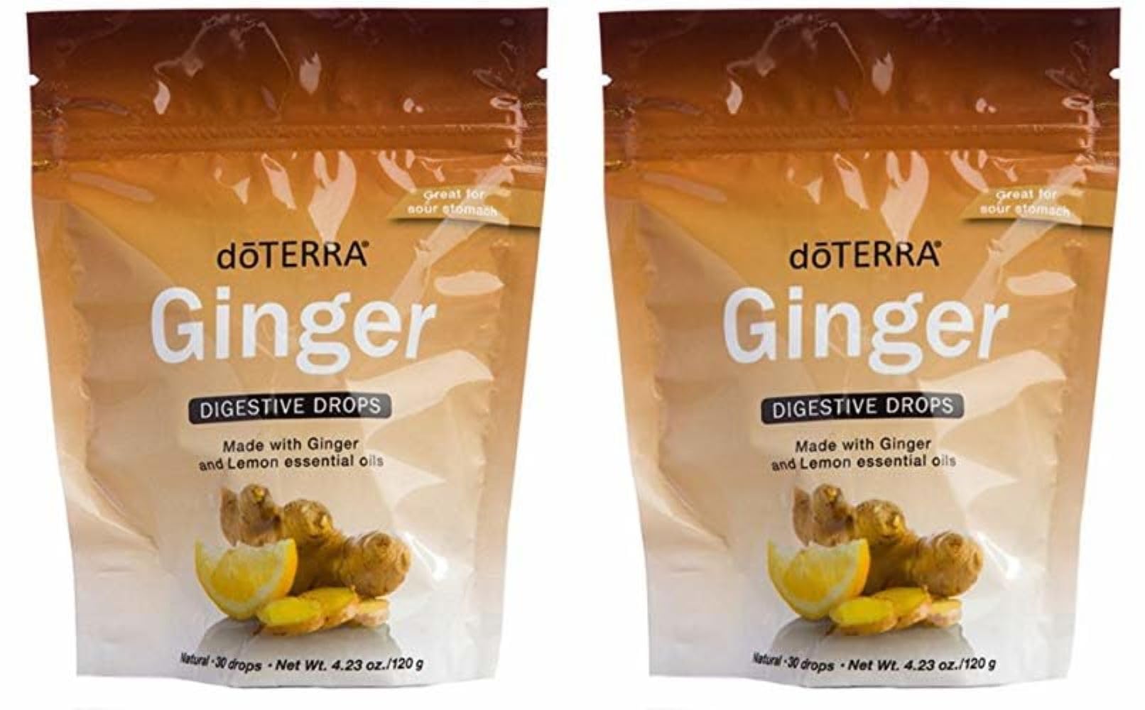 Ginger Throat Digestive Drops 30 Count Bag (2 Pack)