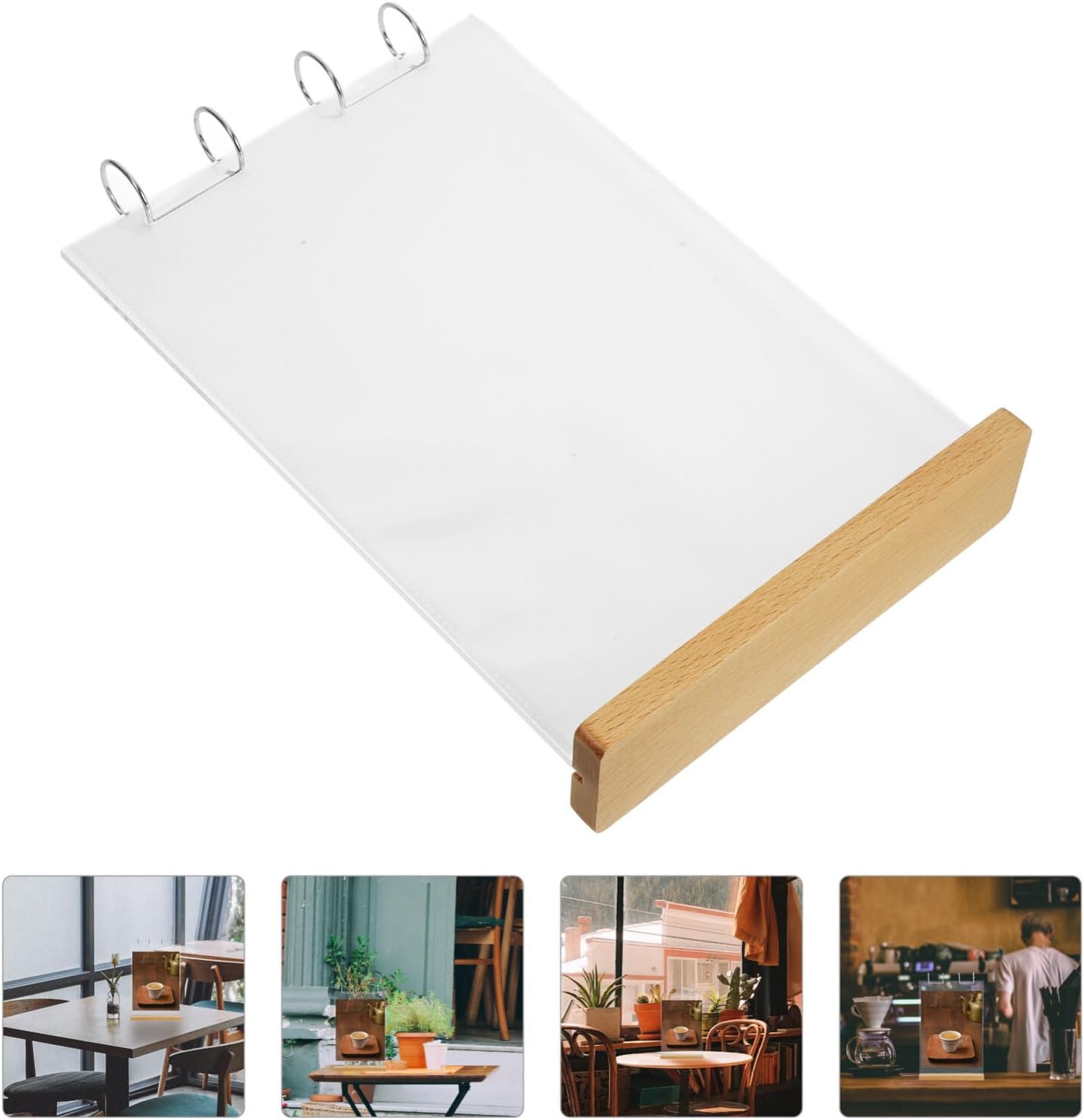 OUNONA Acrylic Tabletop Menu Display Stand Clear Double-Sided Sign Holder for Restaurants Cafes and Events Card Sleeves Elegant Food Sign Stand for Banquets