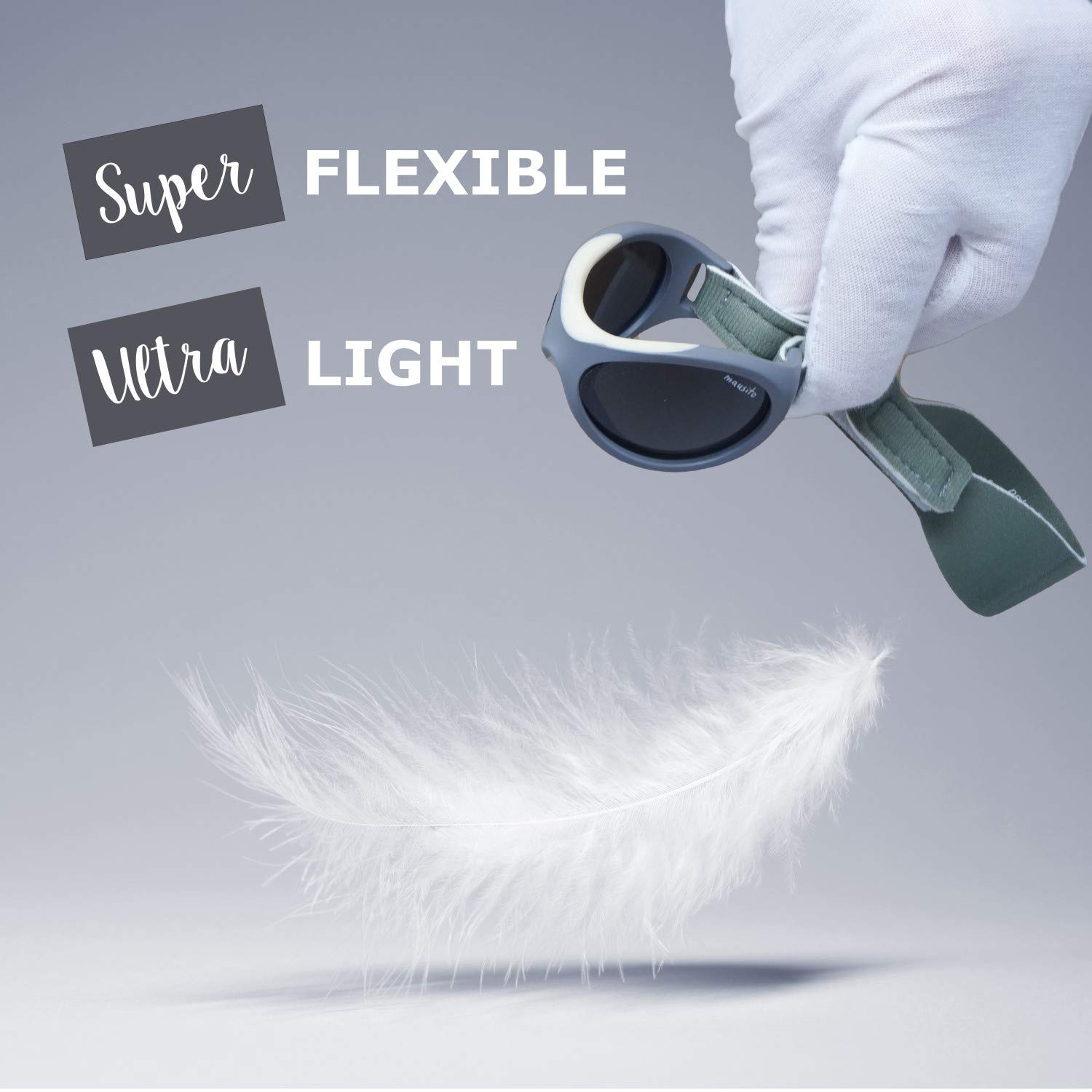 Mausito lunettes de soleil bébé 0-18 mois POLARISÉES & BIOPLASTIQUE sans BPA | Flexibles & souples lunette soleil bebe avec bandeau ajustable | 100% PROTECTION UV | Design européen pour enfants
