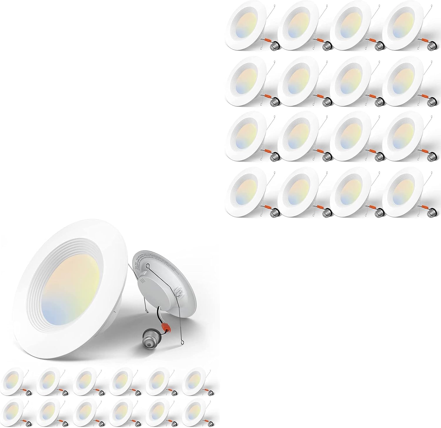 Amico Recessed Lighting 5/6 inch, 12 Pack 3CCT and 16 Pack 5CCT, 12.5W