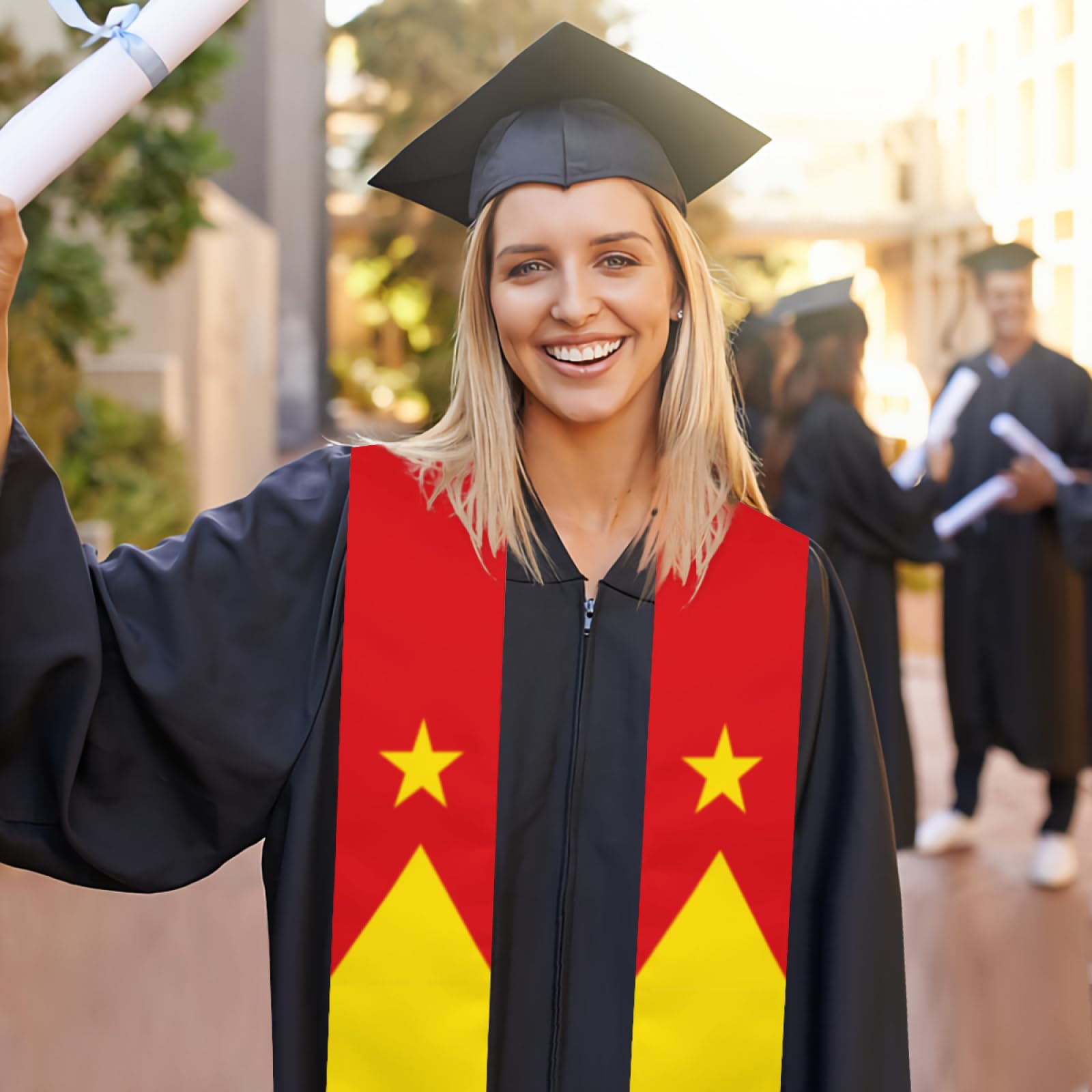 Vintage Tigray Region Tigrie Flag Graduation Stole Shawl Sash for Men Women Unisex Adult Double Sided Lightweight Soft Scarf Class of 2025 Graduate Gift for Study Aboard International Students