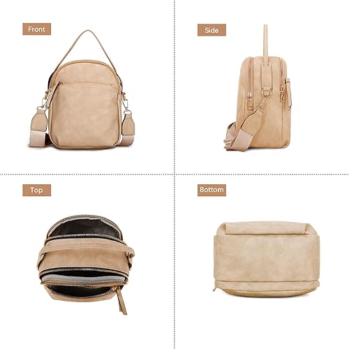 Miniatura 2 de E Bolso cruzado casual con múltiples bolsillos para mujer, ligero, mediano, con correa ajustable