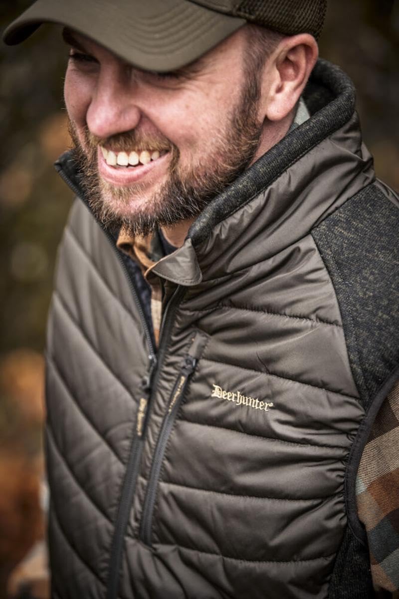 Deerhunter Moor Padded Waistcoat w. Knit Brown Leaf Medium Brown