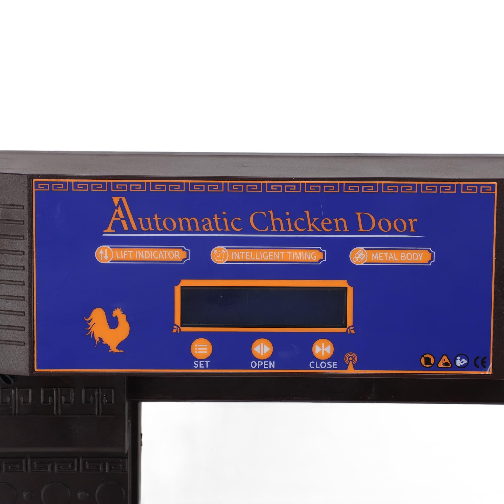 Apriporta automatico per polli, Display a LED Porta automatica per polli con timer, Apriporta automatico per pollaio completamente in plastica Porta migliorata con resistenza all'acqua(Marrone scuro