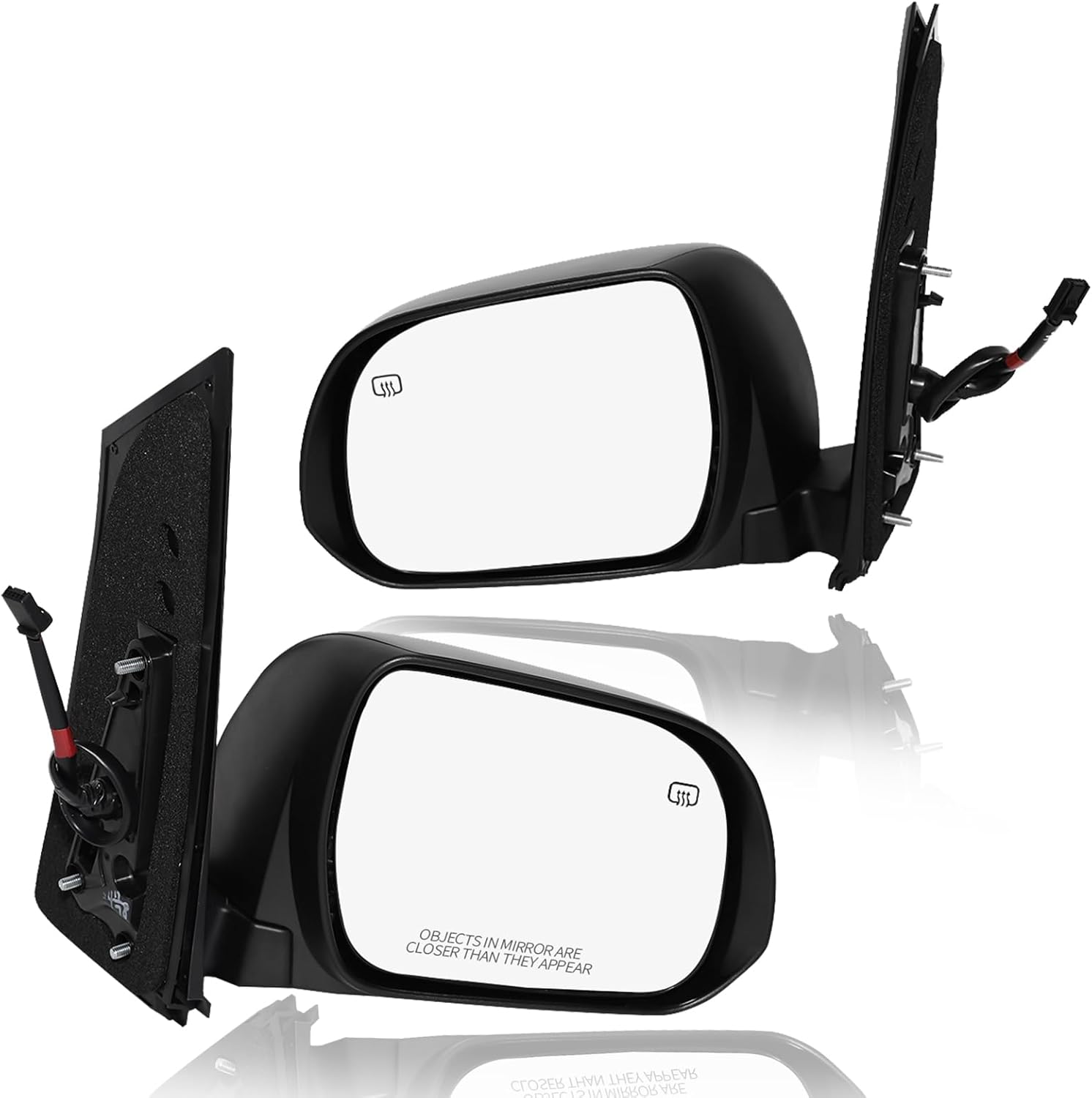 PM Auto Driver & Passenger Side Mirrors, Left-Right Power Heated Paintable Manual Folding View Mirrors Replacement For 2011 2012 Toyota Sienna, Door Mirror Pair of 2