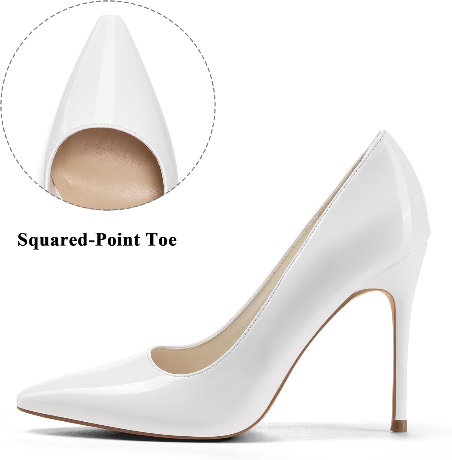 Elisabet Tang Women's High Heels Pumps Closed Pointed Toe Stiletto 4inch Heels Classic Office Special Dressy Wedding Pump Shoes - Image 3