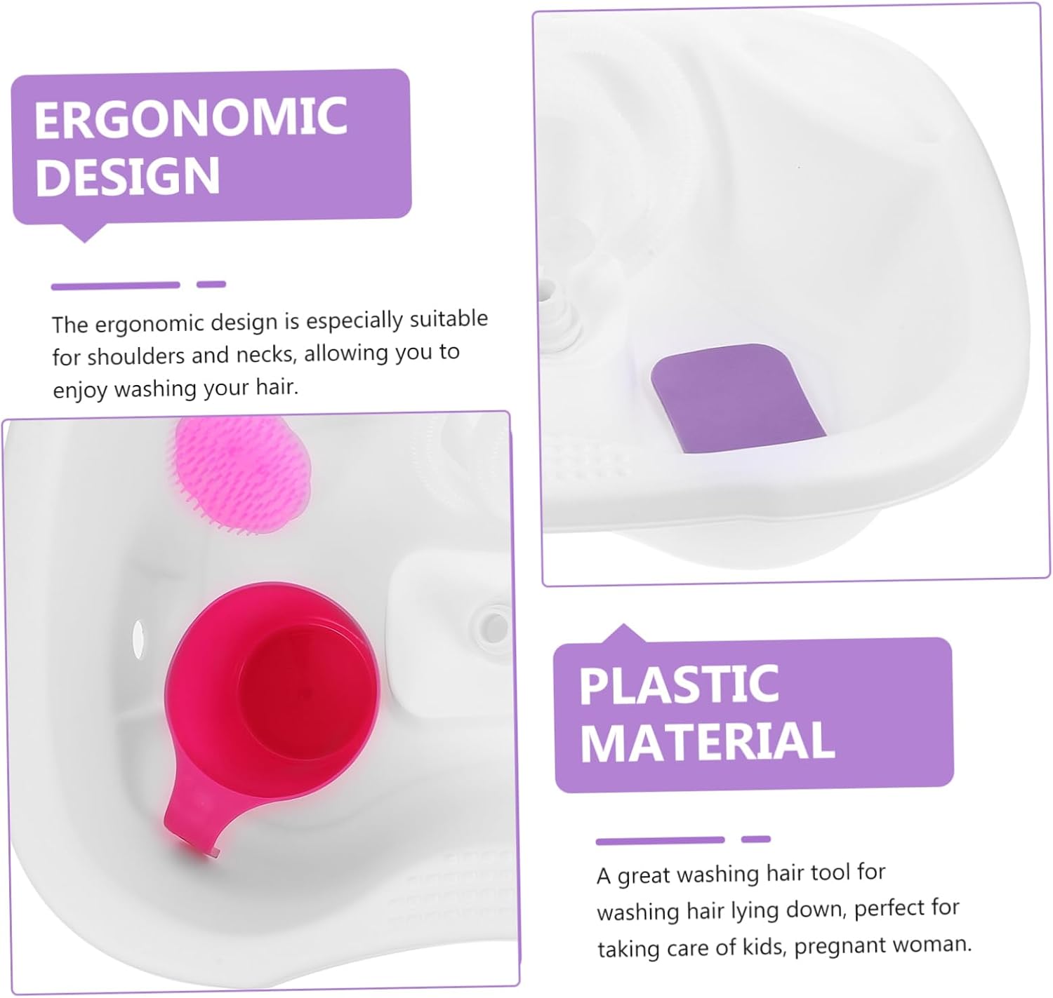ORFOFE 1Set Portable Hair Washing Basin Convenient Shampoo Tray for Bedridden Elderly Pregnant and Comfortable Hair Care with Accessories