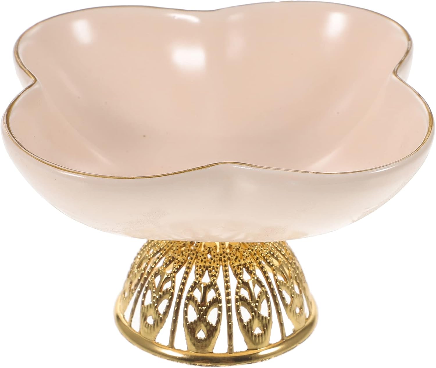 Luxshiny Small Footed Ceramic Bowl Flower Shaped Porcelain Pedestals