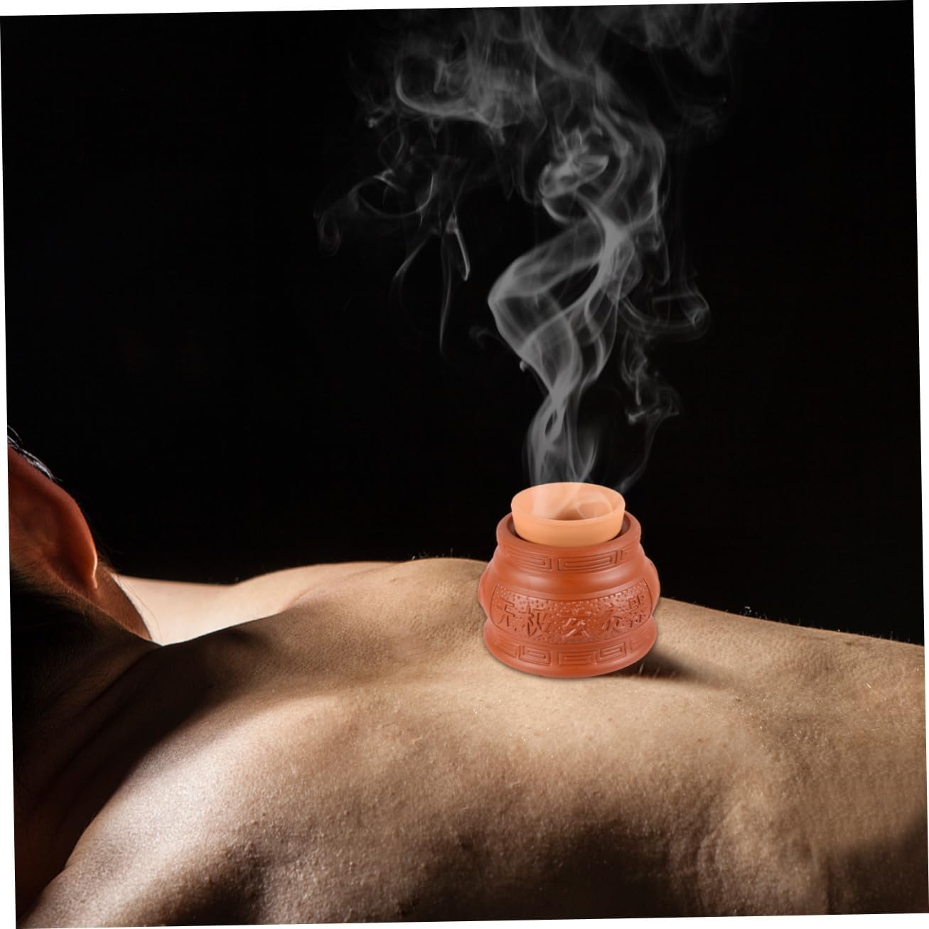 1Pc Moxa Burner with Elastic Belt Red Porcelain Moxibustion Can for Home Use Ergonomic Design Moxa Burning Tool for Relaxation and Wellness