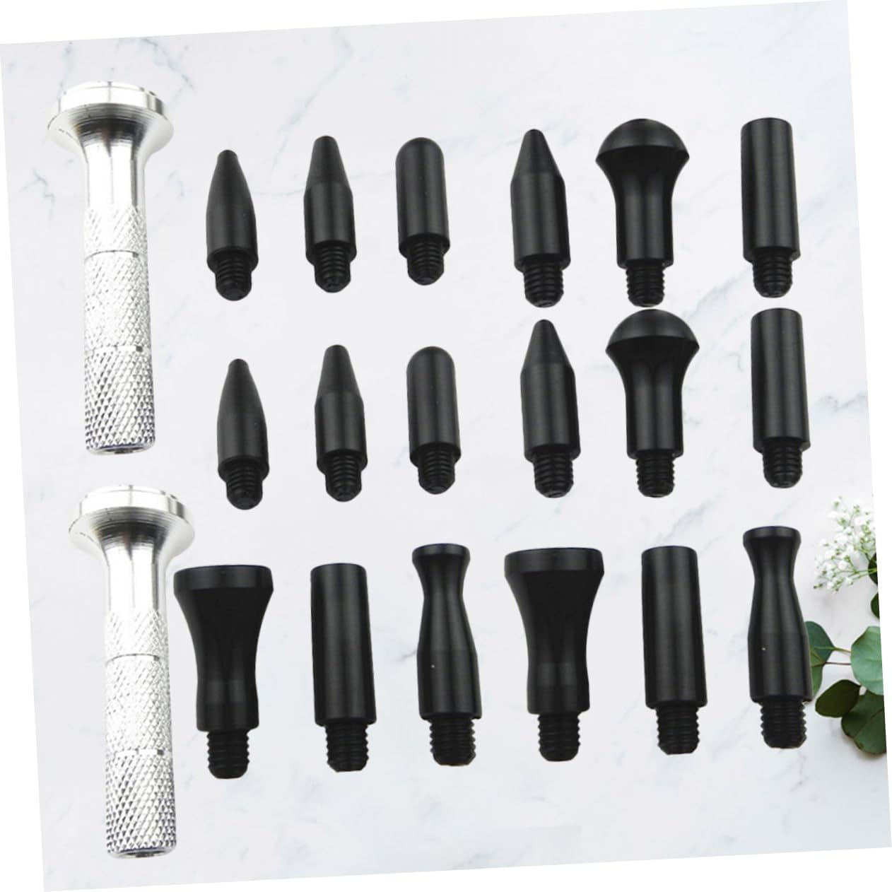 Cabilock 6 Sets Car Dent Remover Hail Fix Repair Automotive Dent Removal Dent Puller Kit for Paintless Silver