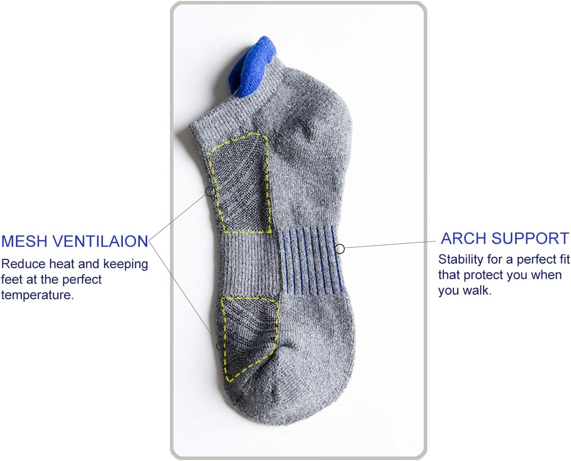 HaloYIYI Mens Ankle Athletic Moisture Wicking Cushion Low Cut Tab Socks,4 Pairs - Image 4