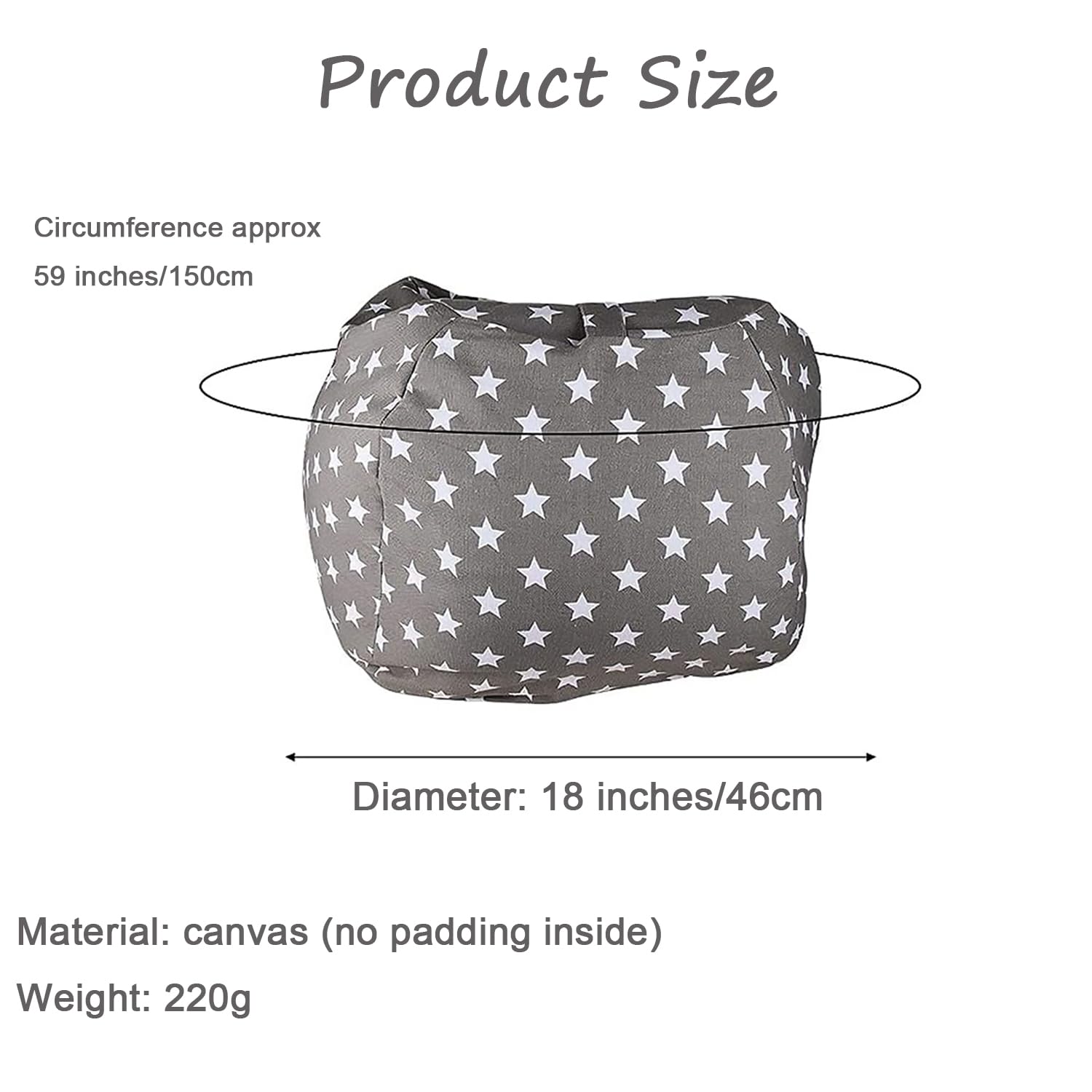 Bag Toy Storage (No Filling), Bean Bag Seat Cushion, Fillable Toy Organiser & Soft Folding Seat - Image 2