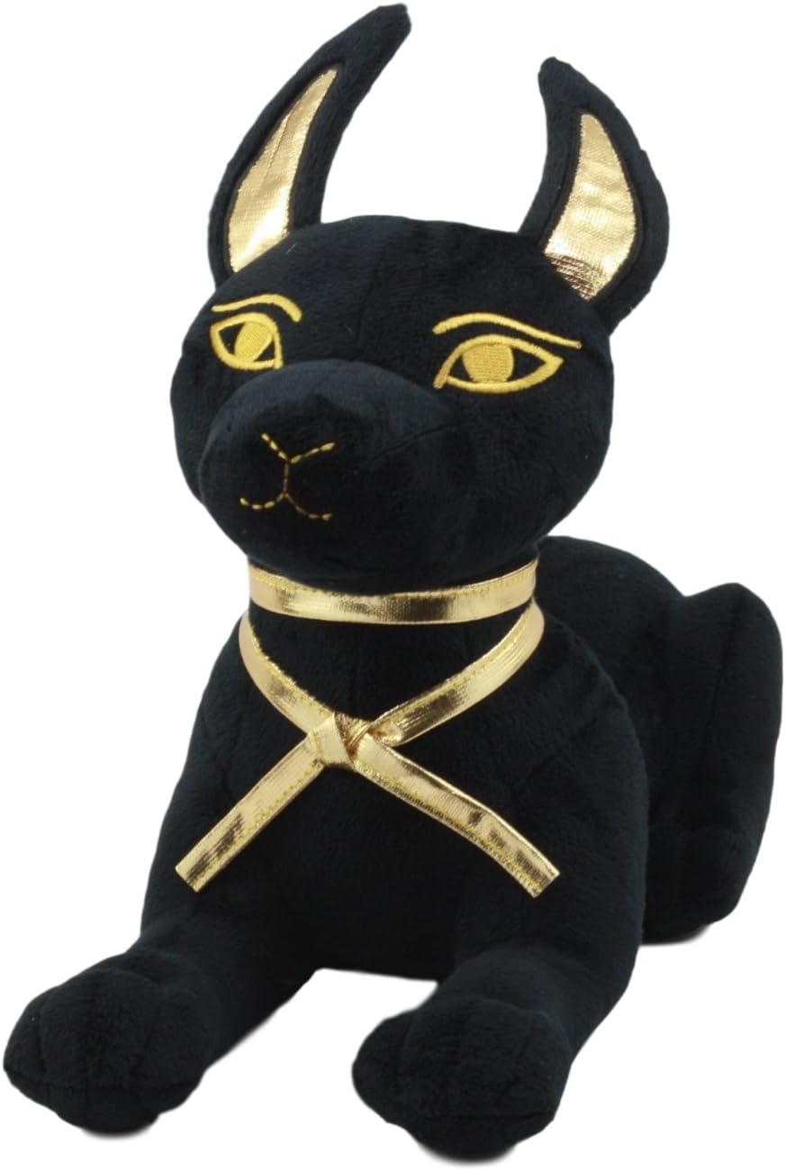 Ebros Gift Larger Black Gold Egyptian Mythology Classical God of Afterlife Sitting Anubis Dog Figurine Soft Collectible 11.5" L Gods and Goddesses of Egypt