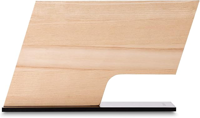 linoroso Magnetic Knife Block-Wooden Knife Holder Knife Stand, Black Oxide Stainless Steel Base, Super Strong Magnet,12 Knives fitted (MAX)