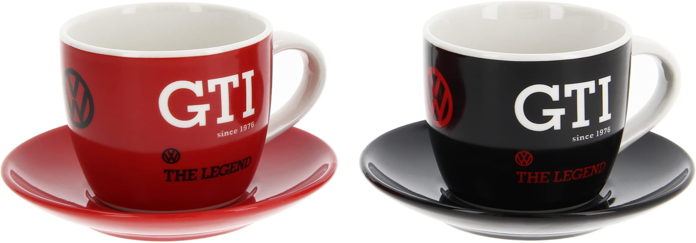 VW Collection VW GTI Espresso Cup 2-pc Set 100ml - The Legend/red & Black