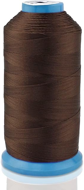 Aussel Bonded Nylon Sewing Thread 1500 Yard Size T70#69 for the Upholstery, Outdoor Market, Drapery, Beading, Luggage, Purses (Brown)